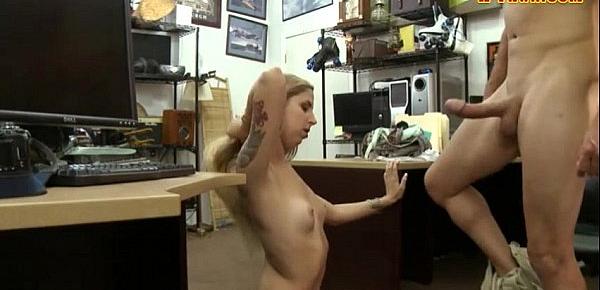  Pretty blond babe railed at the pawnshop